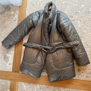 Norma Kamali Grey Sleeping Bag Coat